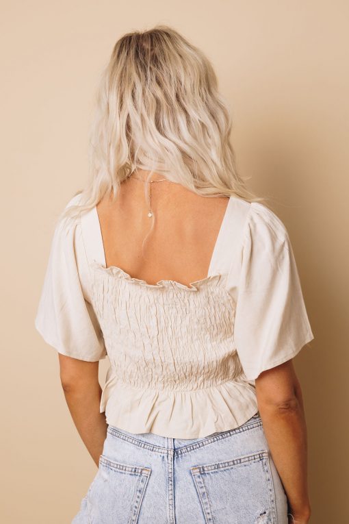 Jo Butterfly Sleeve Smocked Top - Image 3