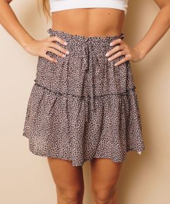 Syd Leopard Elastic Waist Skirt