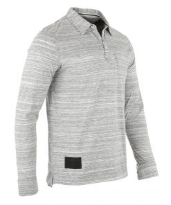 Alternative view of ZIMEGO Men's Casual Long Sleeve Vintage Retro Color Dyed Pocket Polo Shirts