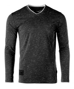 ZIMEGO Mens Basic Fashion Layered Cuff V-Neck Slim Athletic Long Sleeve T-Shirt