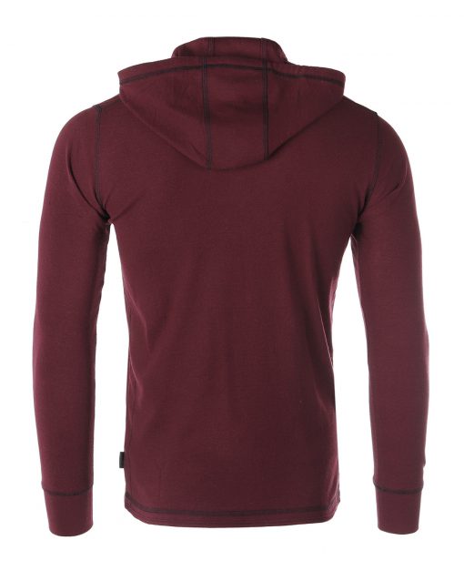 ZIMEGO Mens Vintage Dyed Thermal Long Sleeve Lightweight Fashion Hooded Henley - Image 3