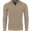 ZIMEGO Mens Long Sleeve Pullover Quarter Zip Mock Neck Polo Sweater