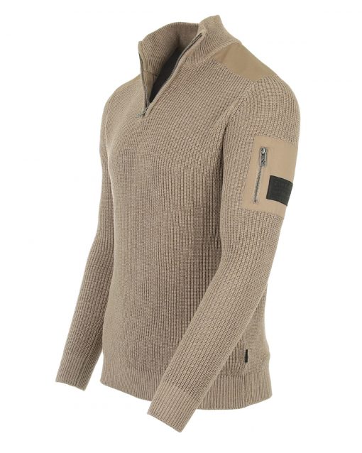 ZIMEGO Mens Long Sleeve Pullover Quarter Zip Mock Neck Polo Sweater - Image 2