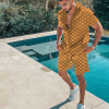 Casual Men's Shorts and Shirt Beach Set. Two Pieces