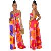 Casual Contrast Color Tube Top + Pants Two-Piece Set