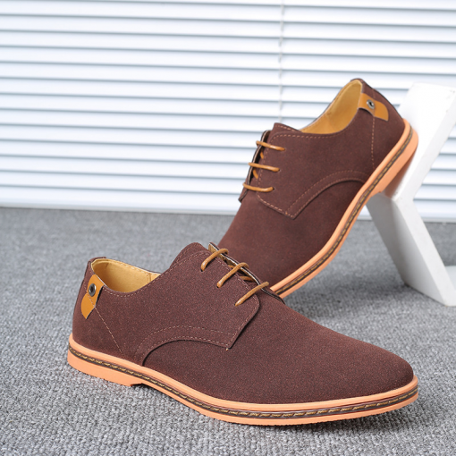 Men Casual Solid Color Tendon Sole Plus Size Shoes - Image 8
