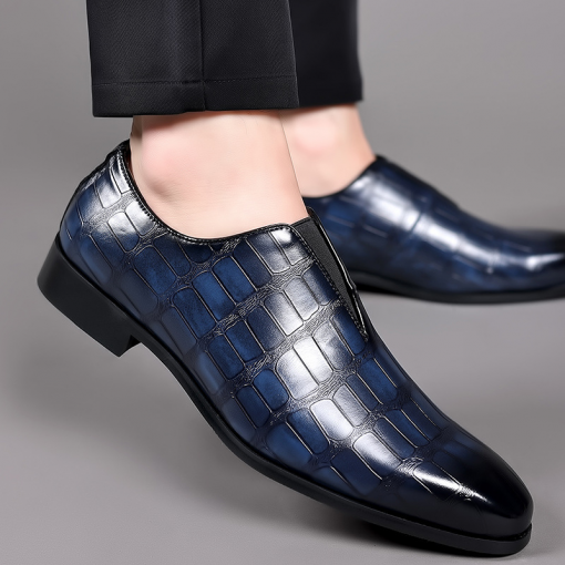 Men's Fashion Stone Pattern Zipper Leather Shoes