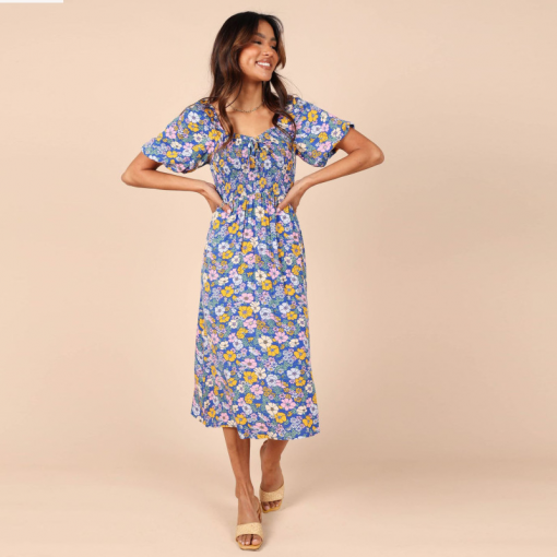 Bohemian High Waist V-Neck Dress - Image 4