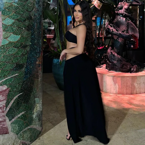 Sexy Strap Tube Top Split Skirt - Image 3
