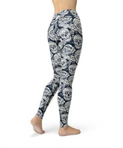 Alternative view of Beverly Black White Skulls Leggings