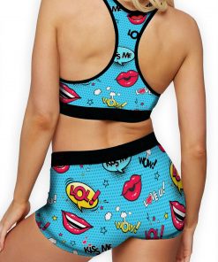Alternative view of Pop Art Lips Ellie Sports Bra