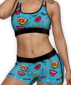 Pop Art Lips Ellie Sports Bra