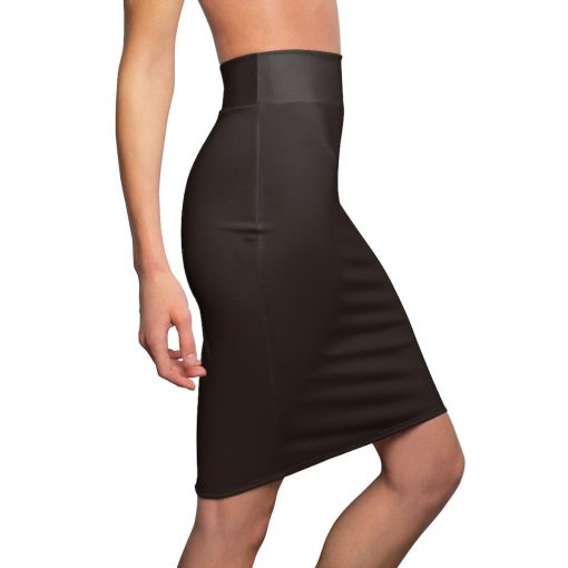 Womens Skirt, Dark Chocolate Brown Pencil Skirt - Image 3
